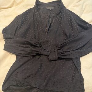 Nili Lotan 100% Silk Dotted Top